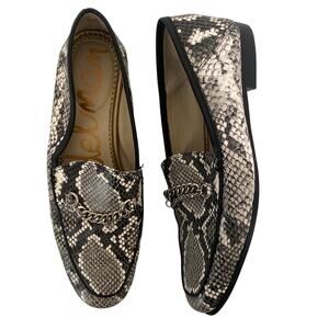 Sam Edelman Lorenzo Flats Womens 7.5 Snakeskin Old Money Career Leather Career
